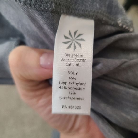 Athleta Chaturanga Striped Mesh Side Athletic Leggings - Picture 6 of 6